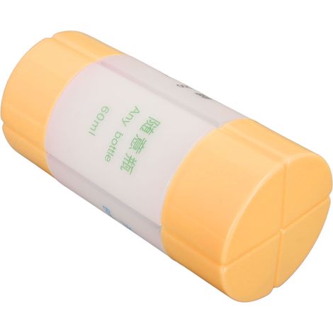 Distributeur de voyage 4 en 1, flacon de douche portable en plastique orange résistant, petit et léger, pour shampoing, lotion et produits de toilette.
