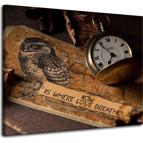 Leinwanddruck Vintage-Retro-Uhr 100x80 cm