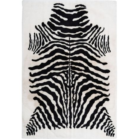 Tapis Imprimé Animal "Rabbit" Noir & Blanc 160 x 230 cm (1/4)