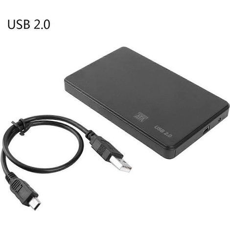 Boîtier adaptateur SATA vers USB 3.0/2.0 pour disque dur externe SSD 2,5 pouces, boîtier de rangement pour disque dur, câble USB 2.0 inclus. (1/4)