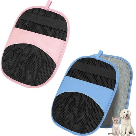 Lot de 2 Gants Anti Poils Animaux, Gant Poil Chat et Chien de Toilettage à 5 Doigts, Brosse Poil Chien, Gant Brosse Chat pour Massage, Nettoyage des Poils sur Canapé, Tapis et Vêtements (1/5)