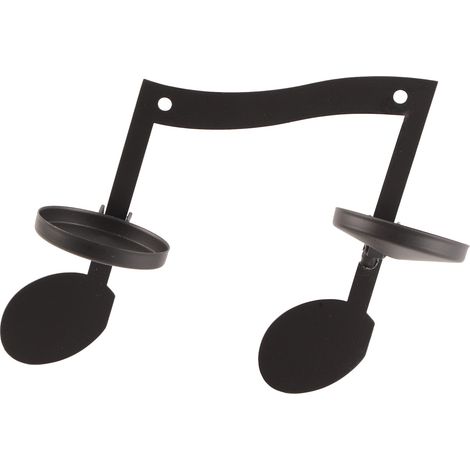 Applique murale Black Note, bougeoir mural, porte-bougies, décoration murale en forme de note de musique (1/5)