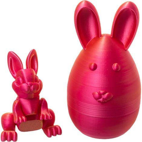 Huevos de conejito, huevos de Pascua, huevos de Pascua 3D, decoración de escritorio (rojo) (1/5)