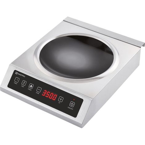 Wok à induction 3,5 kW, Ø 280 mm 340x445x110 mm - VIRTUS