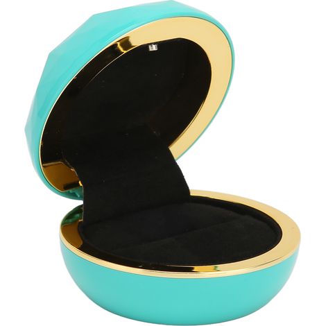 Boîte à bijoux élégante avec lumière LED - Idéale pour demande en mariage, cadeau de fiançailles ou anniversaire - Couleur cyan