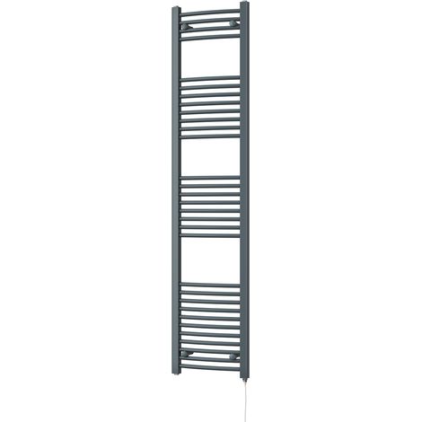 Zennor - Anthracite Electric Towel Rail H1800mm x W400mm Curved 500w Standard (1/3)