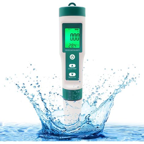 PH Mètre, 7 in 1 TDS/EC/Salinité/ORP/S.G/Température/PH Testeur, avec Rétro-éclairage PH Metre, Haute Précision, Adapté aux Piscines D'eau Potable aux Aquariums de Laboratoire