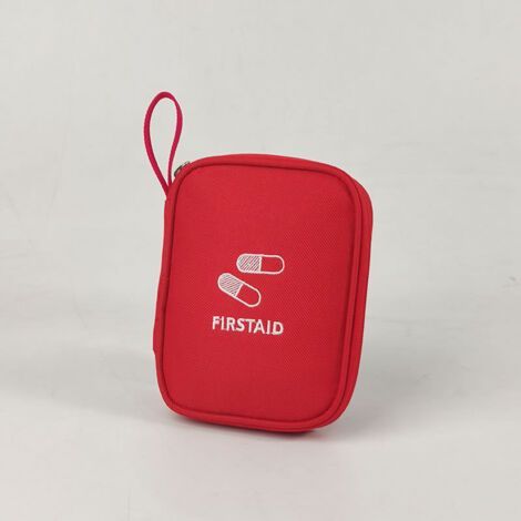 Mini trousse de premiers secours, boîte à médicaments vide, sac de rangement d'urgence, organisateur de fournitures médicales pour randonnée, camping, voyage, famille et extérieur (1/5)