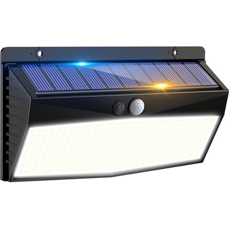 368LED Lumiere Exterieur Detecteur de Mouvement, 3 Mode Lampe Solaire Extérieur, Étanche Eclairage Exterieur pour Mural Jardin Outdoor Blanc Froid [Lot de 1] (1/5)