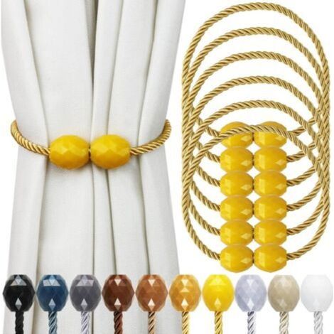 Magnetische Gardinenhalter aus massivem Gold, 6er-Set, dekorative Raffhalter für Außengardinen