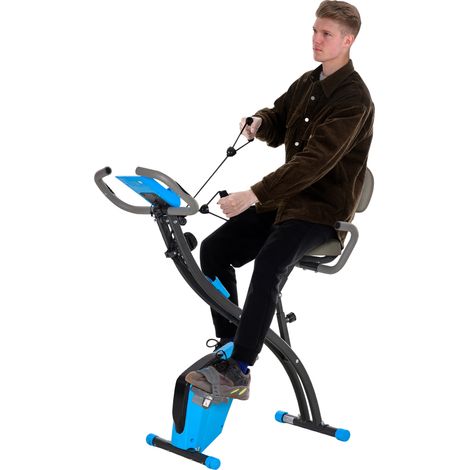 Vélo d'entraînement 2-en-1 écran LCD moniteur cardiaque 8 résistances magnétiques pliant acier