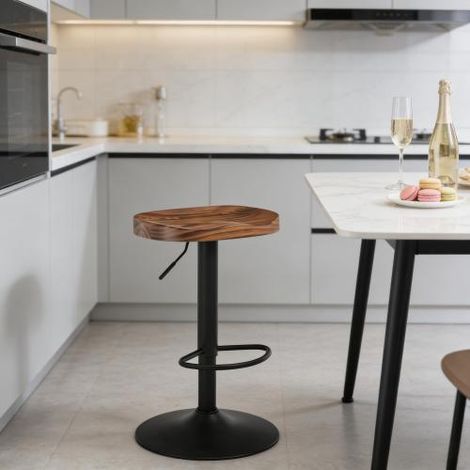 Chaise de salle à manger moderne style ferme, tabouret de bar haut, chaise de petit-déjeuner (1 tabouret inclus)