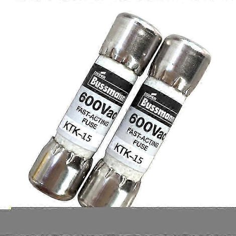 Fusible multimètre 2026, 15 A, 600 V, à action rapide, KTK-15, 10 x 38 mm (1/4)