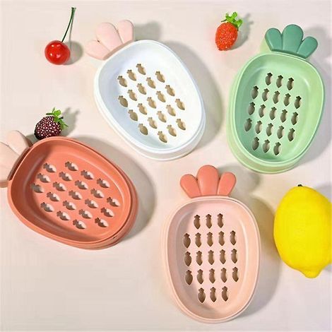 Rot, Grün, Weiß, Rosa – Seifenschale, 4er-Set Seifenhalter aus Kunststoff mit Deckel, tragbare Reiseseifenschale, für Badezimmer, Reisen und Wandern (1/5)