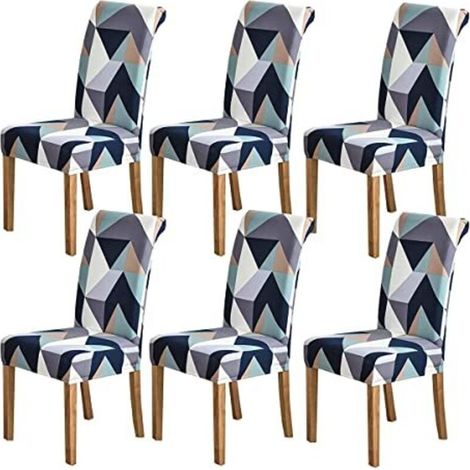 Set of 6 removable and washable stretch chair covers for hotels, restaurants, kitchens, wedding parties and Magic Grids