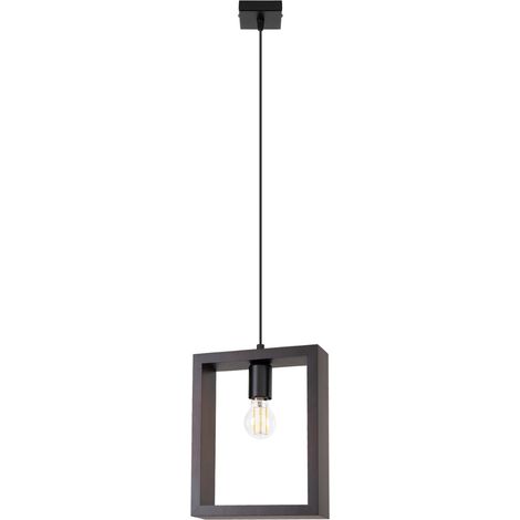 Suspension CELARO métal noir bois wengé Pure Lume E27 15W (1/5)