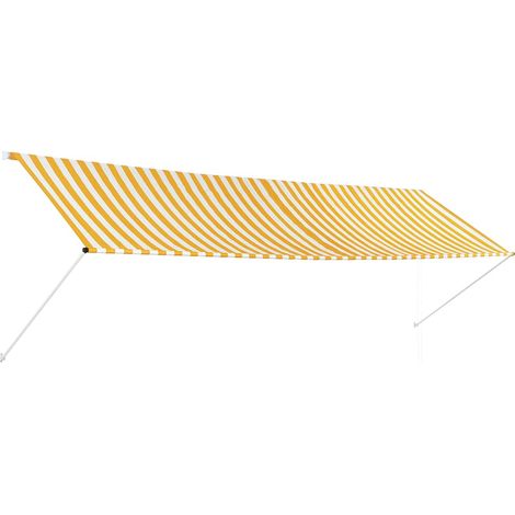 Maison Exclusive - Einziehbare Markise 400×150 cm Gelb und Weiß (1/5)