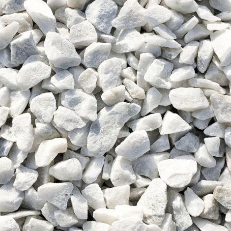 PACK 300kg Gravier de Marbre Blanc de Carrare Ø 12/16 mm (12 Sacs x 25kg) - Livraison STANDARD (1/5)