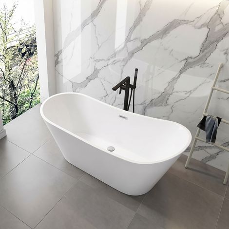 Vasca da Bagno modello Freestanding in Acrilico Bianco Lucido - 150x75x72 cm (1/2)