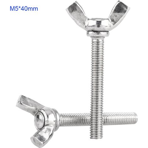 5pcs Bag 304 Stainless Steel Wing Butterfly Screws Bolts Wingbolt Machine Fastener(M5 40mm) (1/3)