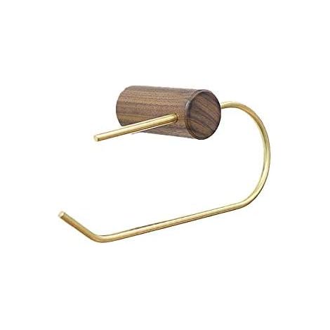 Toilettenpapierrollenhalter massives Messing Holz