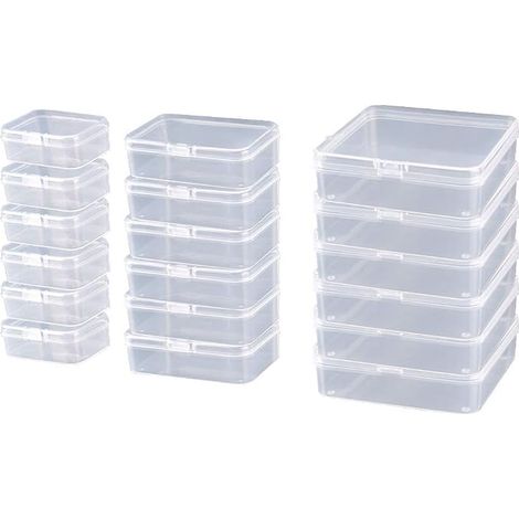 Transparent Boîte de Rangement, Plastique Conteneurs De Stockage Bijoux Organisateur avec Couvercles Flip-up pour Carte, Jewerlry (1/5)