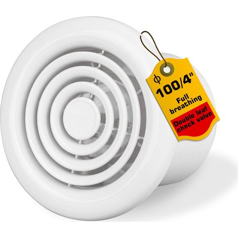 Ventilateur de salle de bain, 100 mm, puissant, avec clapet anti-retour, étanche 14 W, économe en énergie, silencieux pour salle de bain, WC, cuisine, serre et garage (1/5)