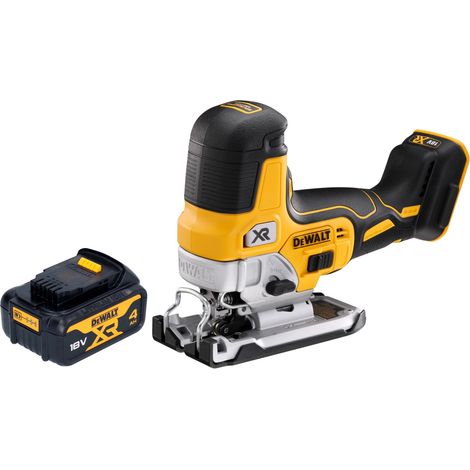 Seghetto alternativo a batteria DeWalt DCS 335 N 18 V 135 mm Brushless + 1x batteria 4,0 Ah - senza caricabatteria
