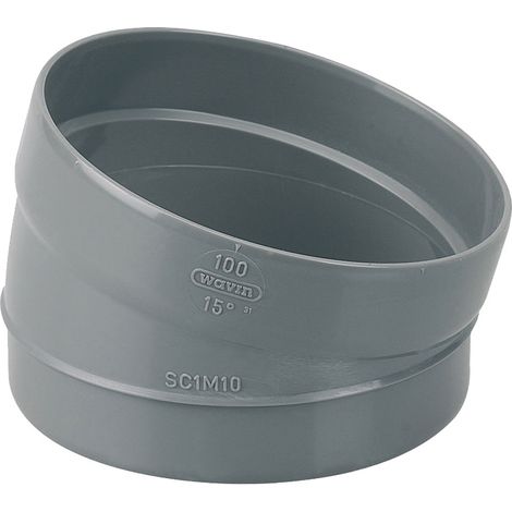 Wavin gomito a settori 15° grigio diametro 100 mm PVC