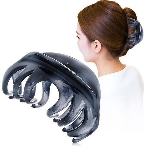 accessoires Pour Cheveux Grip (gris), Poigne Antidrapante Grande Pince  Mchoires De Pieuvre En Plastique Cristal Pince  Cheveux Banane Pour Femmes (1/5)