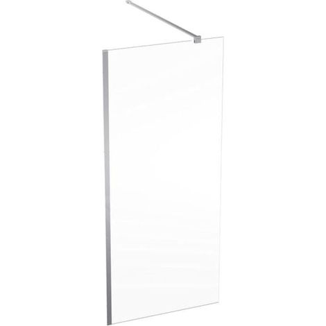 Geberit GEO - Paroi de douche Walk-In, 90x200 cm, argent/verre clair 560.129.00.2 (1/2)