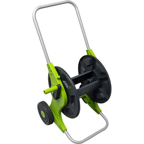Werka Pro – Dévidoir tuyau sur roues 60m – Enrouleur plastique et acier galvanisé – Capacité 60m Ø12,5mm – Assemblage facile