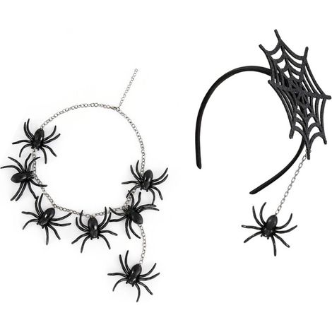 Set composto da fascia per capelli e collana con ragno - Stile A