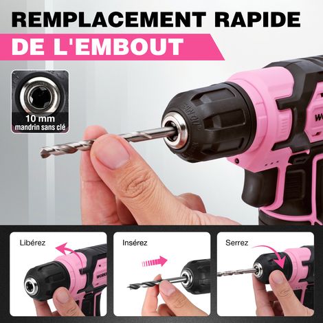 Workpro – Perceuse visseuse sans fil 8V – 2 en 1 avec 2 batteries 2.0Ah – Moteur Brushless – Couple 30Nm pour perçage bois et métal – Coffret avec accessoires — vue 4