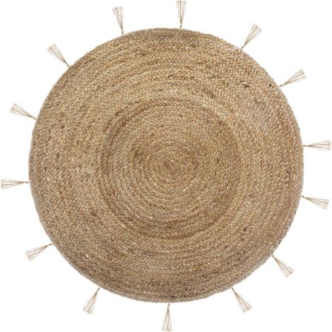 Alfombra 'Cosyness' en yute y lúrex D. 80 cm - Atmosphera créateur d'intérieur (1/5)