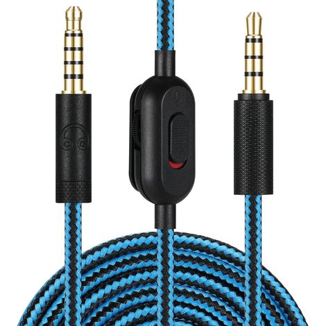 Câble audio de remplacement pour casques G433, avec contrôle du volume et fonction de coupure du microphone, compatible avec les casques de jeu G Pro XG Pro G233. (1/5)