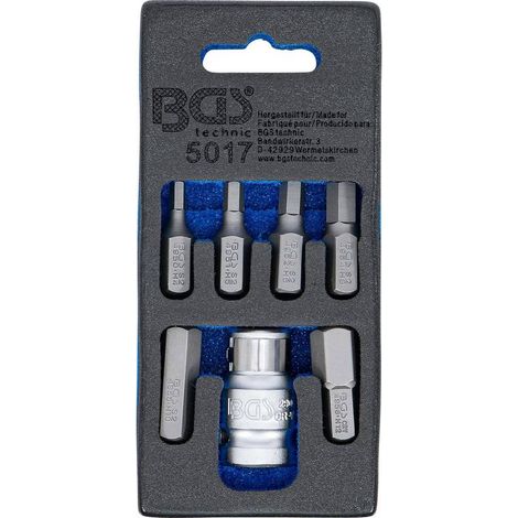 Jeu d Embouts Tournevis 10 mm (3/8) - Six Pans Intérieurs, 7 pcs - Précision et Polyvalence, Acier - D-Work