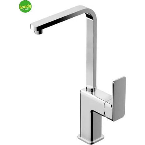Rubinetto miscelatore monocomando cromato per lavello con canna alta quadra serie tono 3/8" EURORAMA (1/2)