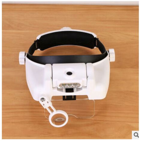 QORVA-Lunettes loupe frontale rechargeable avec lumière LED, mains libres et 6 lentilles amovibles pour travaux rapprochés, lecture, bijoux, travaux manuels, réparation 82000M