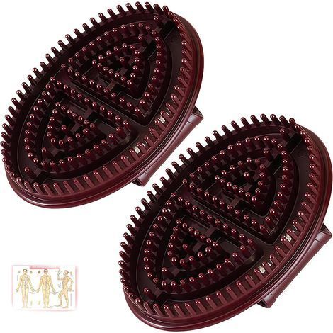 Lot de 2 brosses de massage Meridian pour tout le corps, toucher confortable, soulage la fatigue musculaire, pour homme et femme (1/5)