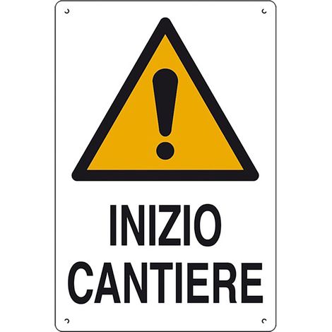 CARTELLO 'INZIO CANTIERE' cm 60 x 40- 10 pezzi  - EUROSIGNALS