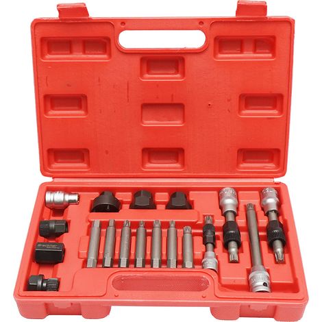 Kit di chiavi per montaggio e smontaggio pulegge alternatore da 18 pezzi (1/5)