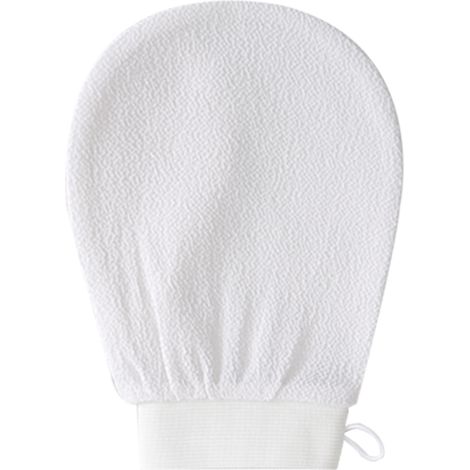 Gants exfoliants en profondeur (blancs) (1 pièce) 100 % fibres de viscose pour le nettoyage de la peau (1/5)