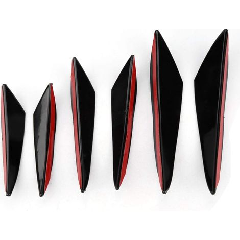 6pcs Aileron de Pare Chocs Kit,Pare-Chocs de Voiture Ailerons,Noir Brillant (1/5)