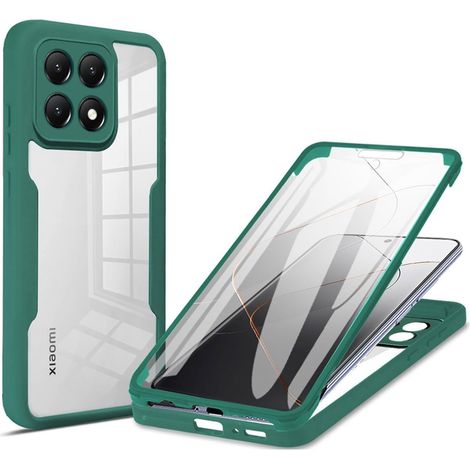 Coque pour Xiaomi 15T avec Protection D'écran, Étui Avant et Arrière 360 Degres Antichoc Housse, Antirayures Robuste Bumper Transparente Case, Vert (1/5)