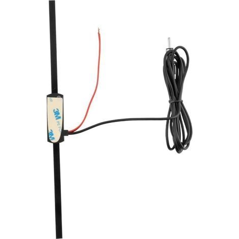 Antenne Amplifiée FM intérieure autoadhésive pour Auto autoradio Voiture Camion Camper Noir (1/5)