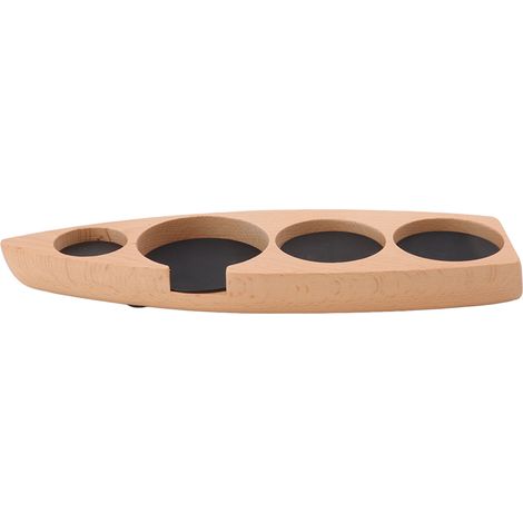 Support en bois pour tasseur à café, tapis de tasseur, support pour cafetière, base de rangement, hêtre, petit modèle pour tasseurs de 51 mm et 53 mm. (1/5)