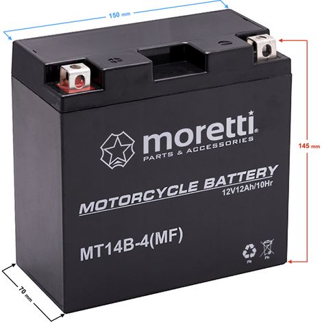 Batería Moretti AGM (Gel) MT14B (1/2)