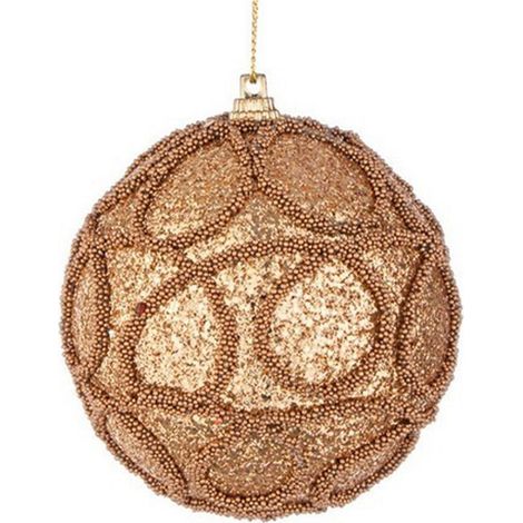 Sfera "Brooklyn" per albero di Natale color oro Ø 8 cm set da 6 (1/2)