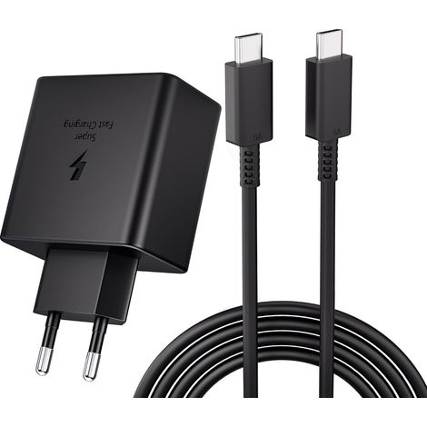 Chargeur USB C 45W Chargeur Rapide pour Samsung Galaxy S25+ S24+, S23+, S22+, S25, S24, S23, S22, S21, S20 Ultra, Note10+, Galaxy Tab S10, S9, S8, S7FE, S10 Ultra, avec Câble de Charge 5A Type-C 2M (1/5)